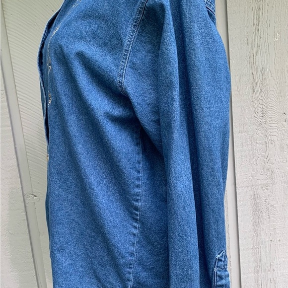 Vintage Proudly Plus 80’s/90’s Embroidered Jean Shirt Sz 2X - Picture 5 of 11